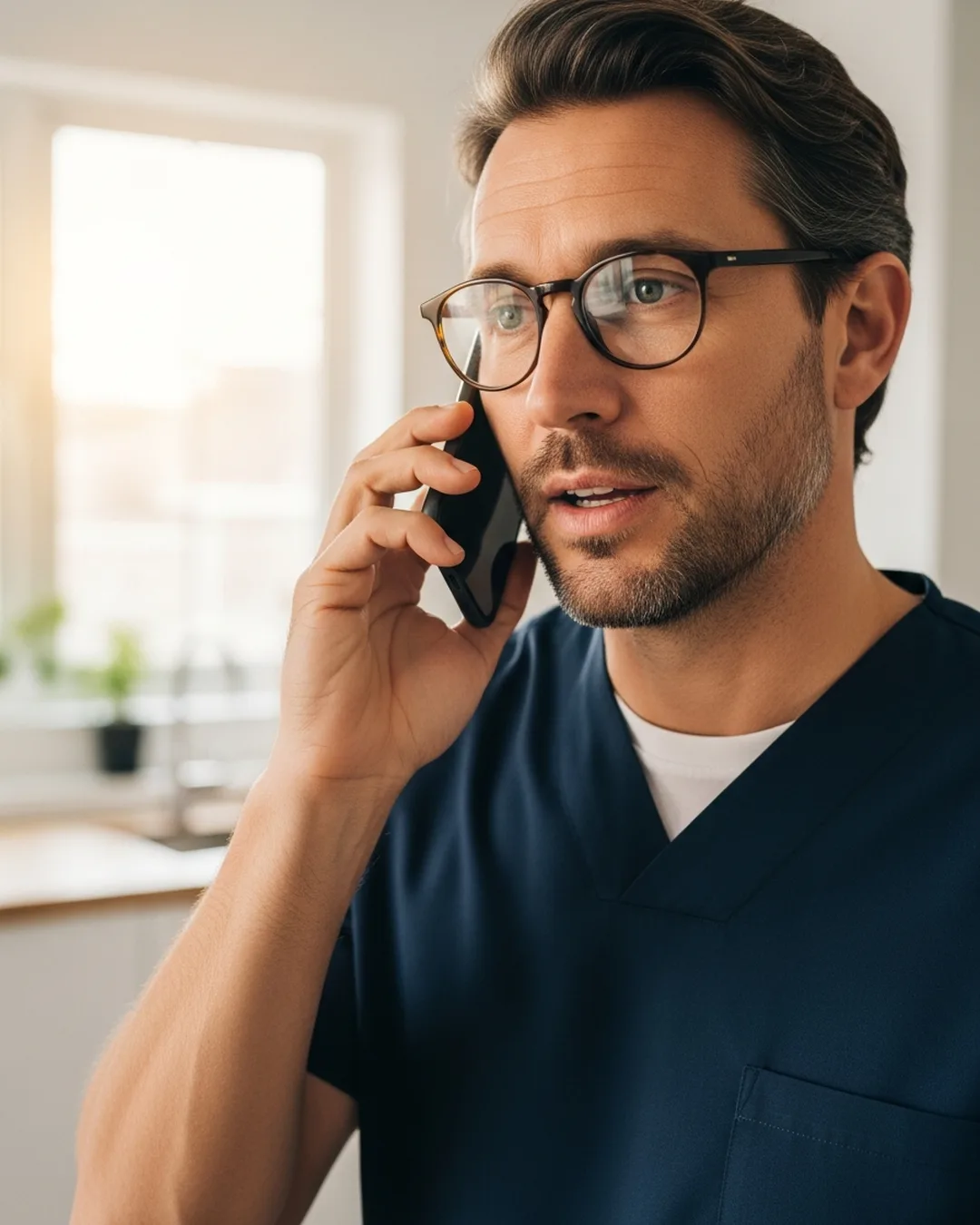 Parent calling the endodontist for guidance after a child's dental trauma